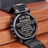Men Watch Engrave Personal Engraving free Family Birthday Gift for Son Dad Husband Quartz Wristwatches Male Wristwatch Logo - Emete store
