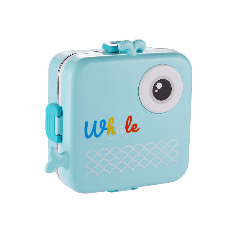 Cute cartoon microwaveable 304 stainless steel double-layer compartment sealed lunch box