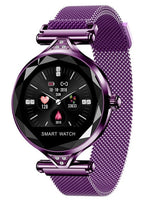 H1 Women Fashion Smart Watch Blood Pressure Heart Rate Monitor Fitness Tracker Bracelet Smartwatch Diamond Flower Color Screen - Emete store