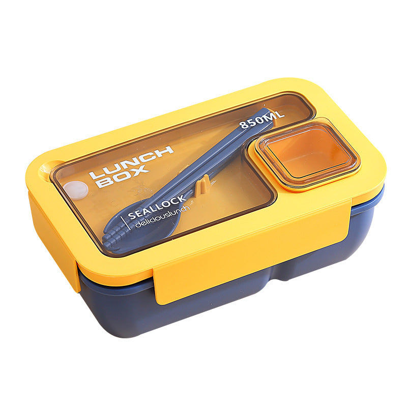 Portable hand-held lunch box with compartments microwaveable lunch box simple light meal lunch box