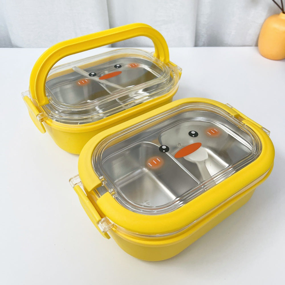 ins style high value cute large capacity compartment lunch box lunch box foldable handle lunch box