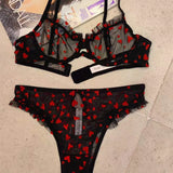 Best Online Shop in Australia - Ultra-thin Lace Heart Bra Set - Emete store