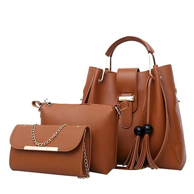 3Pcs/Sets Women Handbags Leather Shoulder Bags 3Pcs/Sets Women Handbags Leather Shoulder Bags 