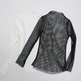 Fishnet Mesh See-through Black shirt