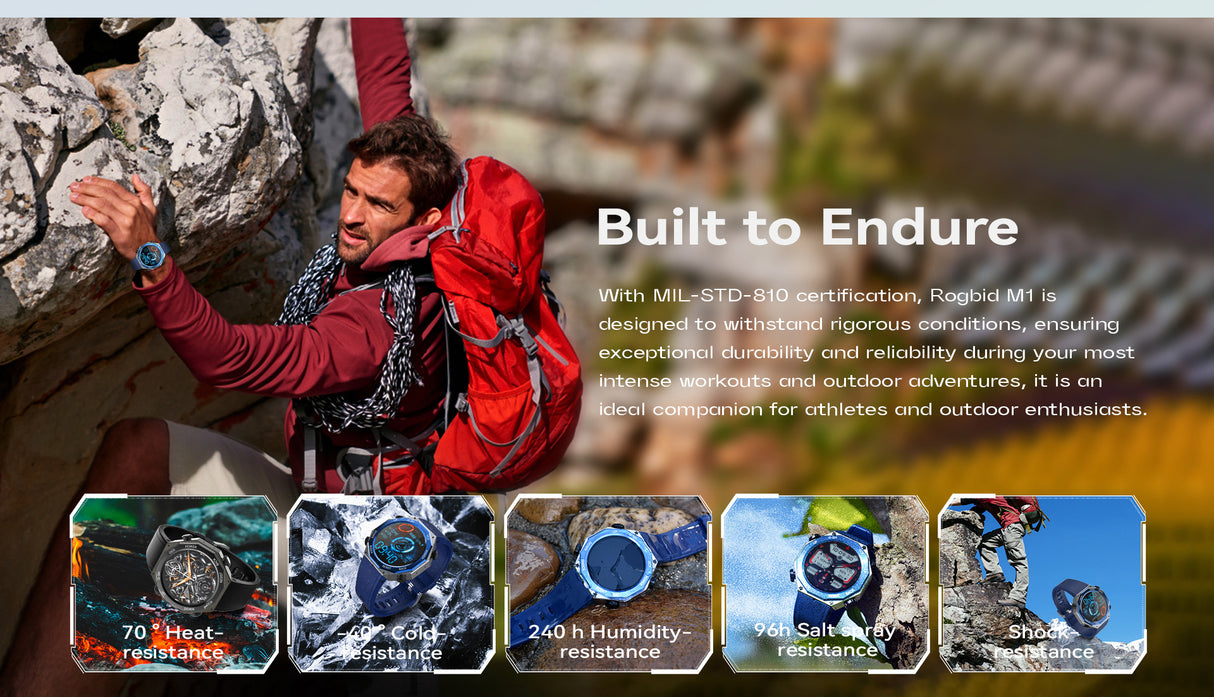 M1 Rugged Sports Smart Watch 1.45 inch 600mAH Outdoor Sports 5ATM Waterproof - Emete store