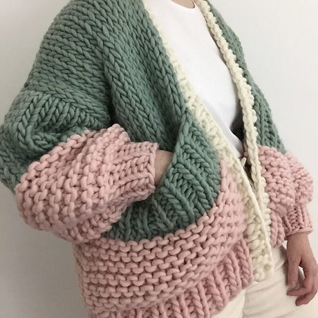 Boho Inspired HANDMADE cardigan puff sleeve women cardigan women warm winter cardigans sweaters new fashion knitwear outwear - Emete Store