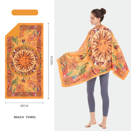 Double sided velvet microfiber beach towel absorbent and quick drying bath towel can be customized pattern - Emete store