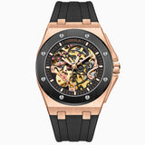 Fully automatic mechanical watch for men fashionable multi-color silicone tape waterproof watch - Emete store