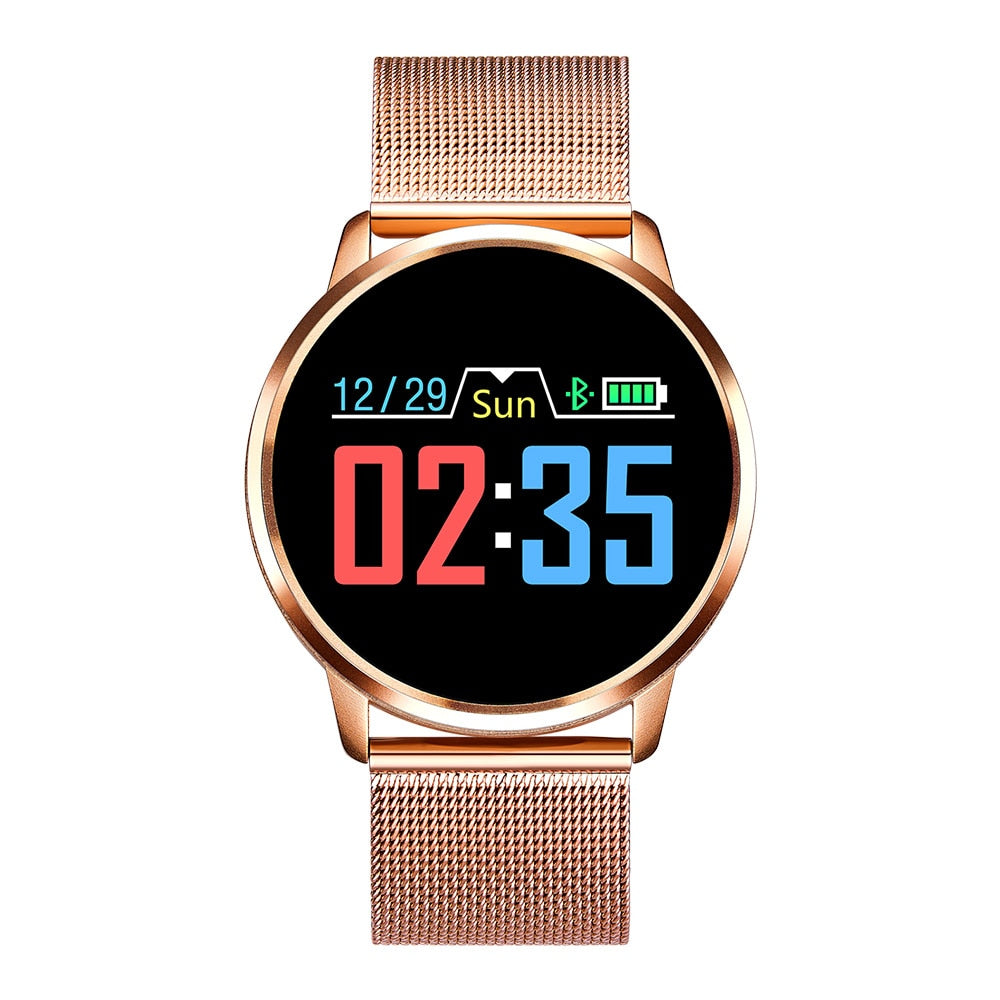RUNDOING Q8 Smart Watch OLED Color Screen Smartwatch women Fashion Fitness Tracker Heart Rate monitor - Emete store