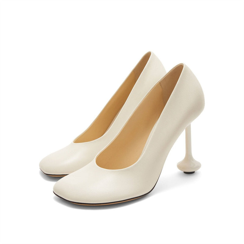 High-heeled special mouth round shoes - Emete Store