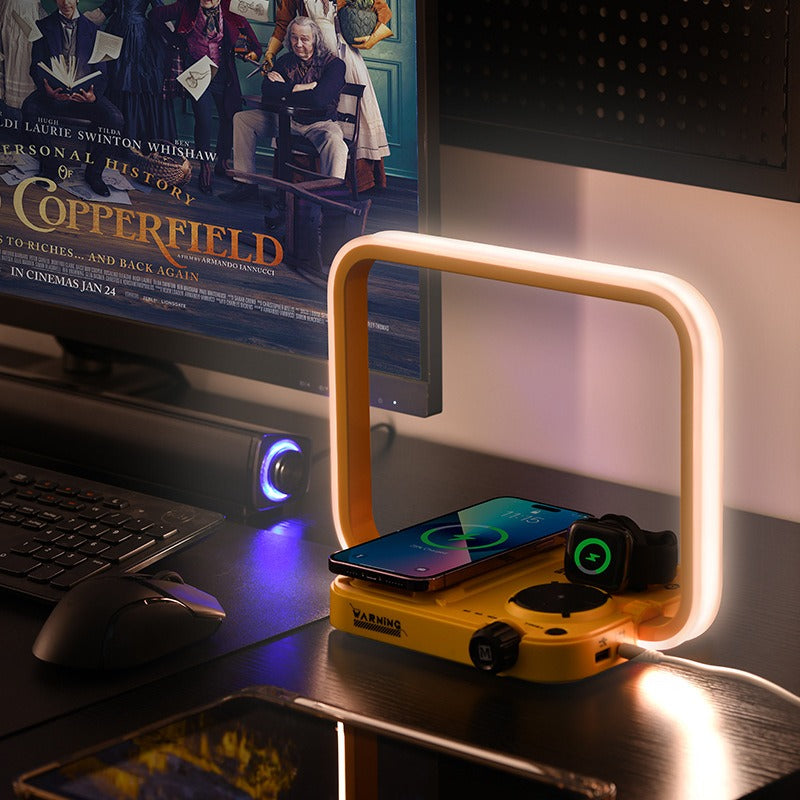 CNON Trendy Multi functional Wireless Charging Atmosphere Light Phone Earphones Watch Three in One RGB Colorful Light Intelligen - Emete store
