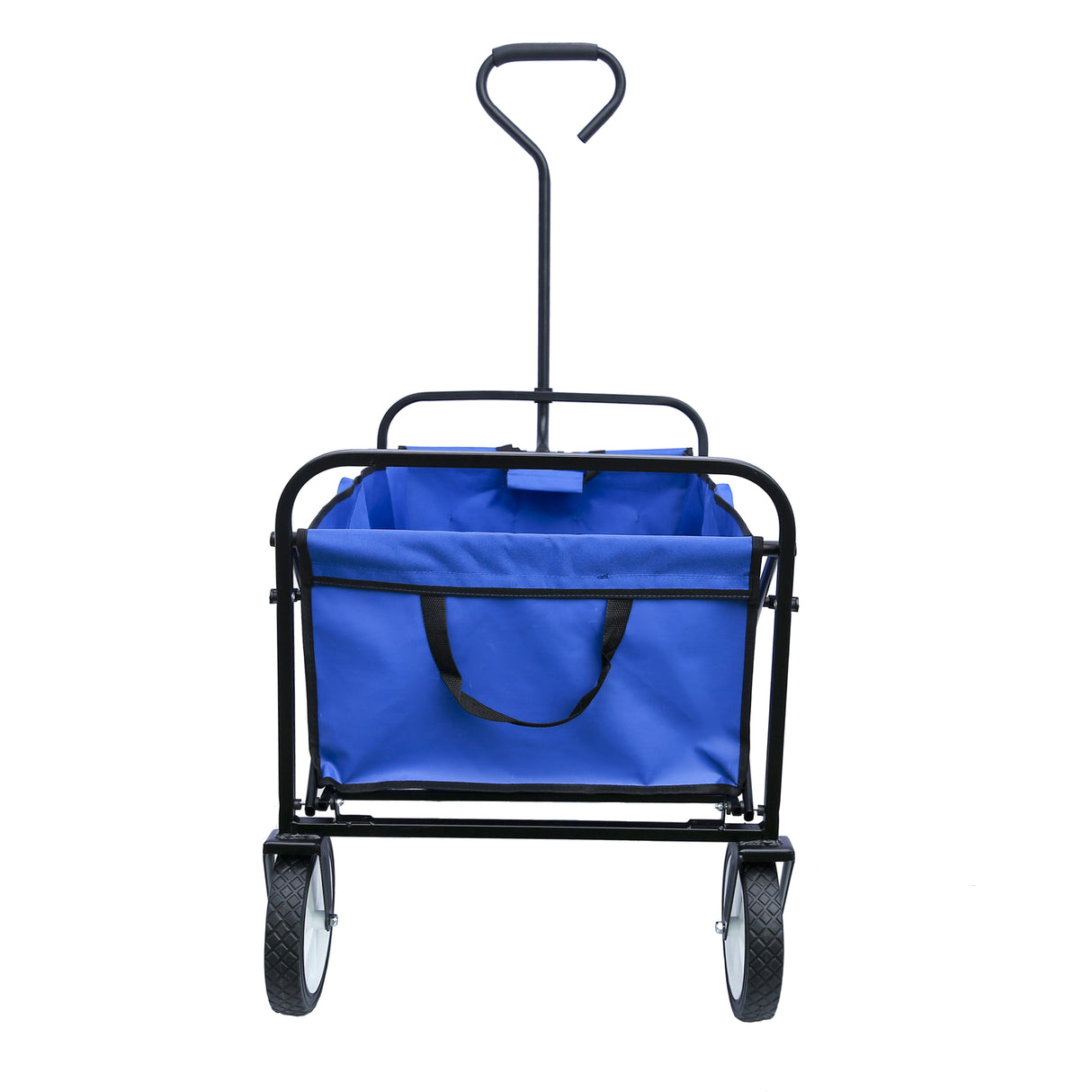 Folding Wagon Garden Shopping Beach Cart (Blue)