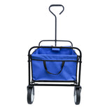 Folding Wagon Garden Shopping Beach Cart (Blue)