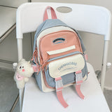 Large Capacity Backpack Junior High School Girl Student Bag New Trendy Small Fresh Hit Color All-Match School Bag