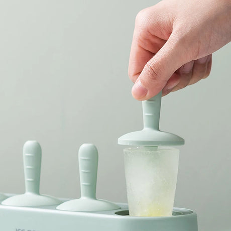 Popsicle Molds Sets 4Ice Pop Makers Reusable Ice Cream Mold - Dishwasher Safe, Durable DIY Popsicles Tray Holders - Emete store