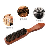 Beard Brush for Styling and Grooming, Hair Salon Cleaning Brush, Broken Hair Sweeper, Solid Wood Bristle Beard Comb, Pomade Brush