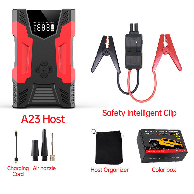 Car Jump Starter With Air Compressor Portable 12V Jump Starter Power Bank Battery Pack Lithium Battery Booster