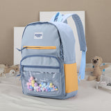 New ins style backpack canvas high school student schoolbag female small fresh contrast color junior high school student backpack