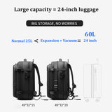 Expandable Waterproof Travel Backpacks Men Business Laptop Backpack With Valve Vacuum Compression Backpack