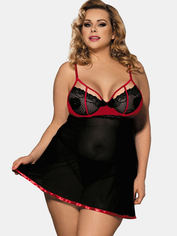 Lingerie Mesh Plus Size Babydoll - Emete Store