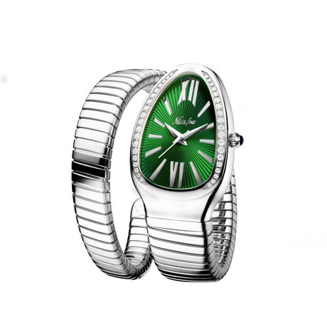 MISSFOX 1221 Women's Watches Snake Shape Luxury Wrist Watch For Women Steel Unique Gold Quartz Ladies Watch Clock Relogio Feminino - Emete store
