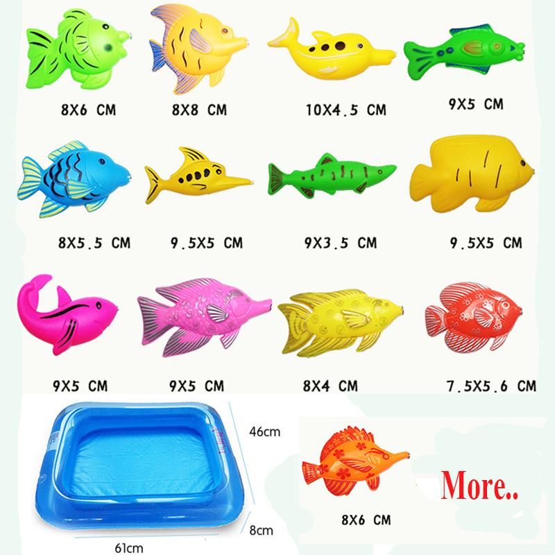 40pcs/lot With Inflatable pool Magnetic Fishing Toy Set