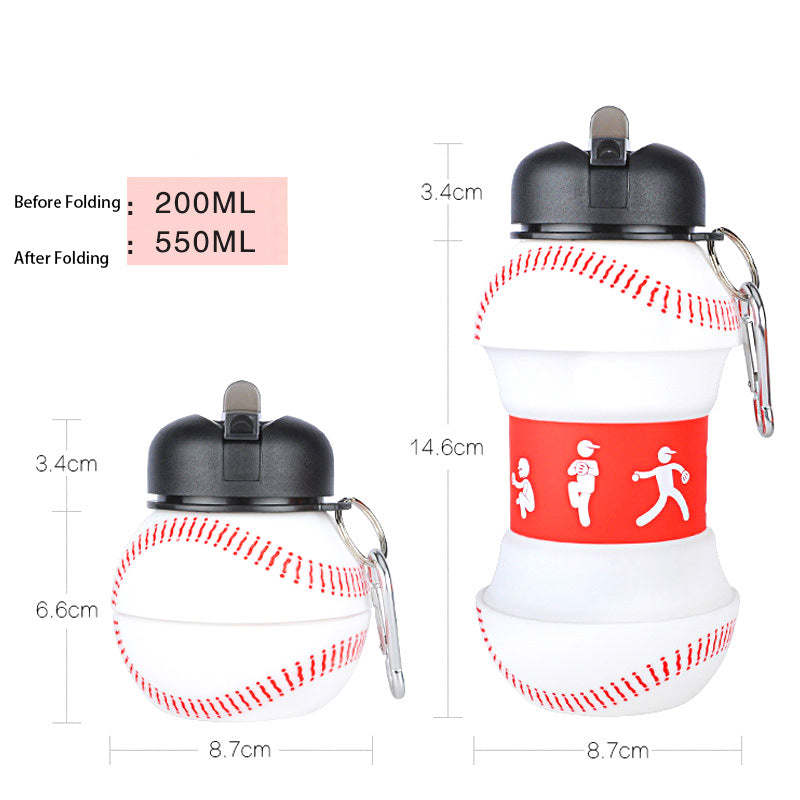 Outdoor Sports Water Bottle Household Silicone Folding Cup Creative Student Water Cup Portable Drop-Proof And Leak-Proof Children Water Cup