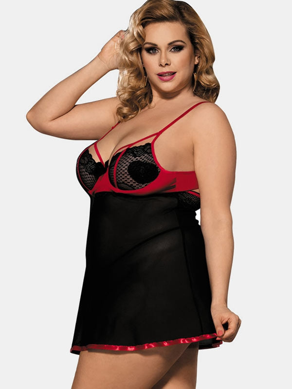 Lingerie Mesh Plus Size Babydoll - Emete Store