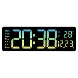 13/16 Inches Large LED Digital Wall Clock ,Wall Mounted Remote Control Temperature Date Week Display Timer Dual Alarm Clock