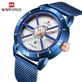 NAVIFORCE Mens Watches Top Brand Luxury Sport Watch Mesh Steel Date Week Waterproof Quartz Watch for Men Clock Relogio Masculino - Emete store