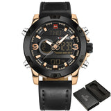 NAVIFORCE Luxury Brand Men Analog Digital Leather Sports Watches Men's Army Military Watch Man Quartz Clock Relogio Masculino - Emete store