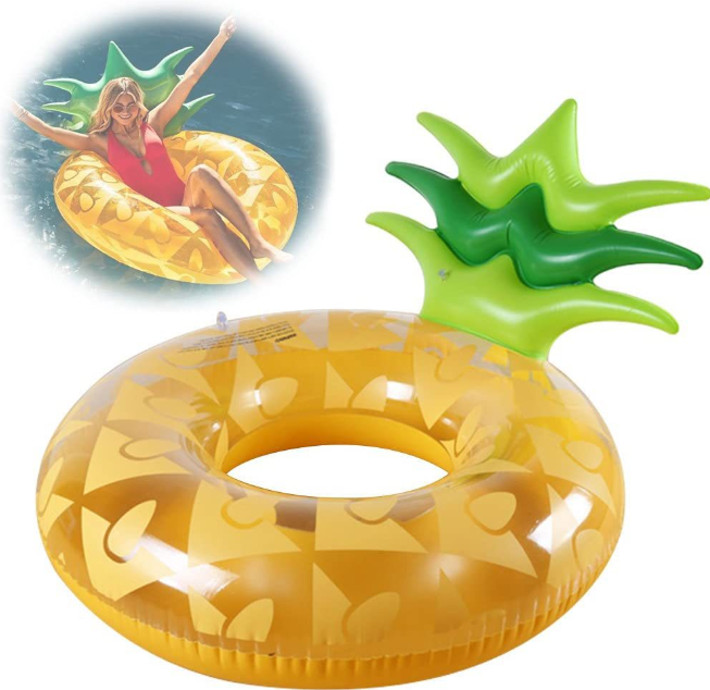 Pineapple Backrest Inflatable Swimming Ring New Inflatable Water Ring Fruit Swimming Ring New Unique Water Ring