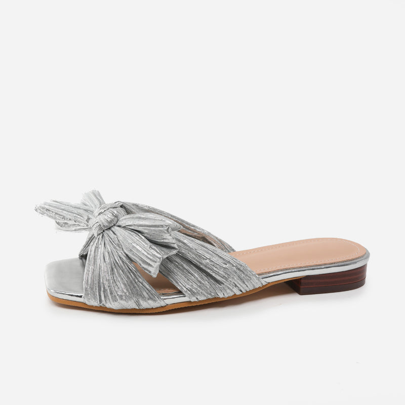 Bow Mesh Slippers: Women's Summer Flat Sandals - Emete Store