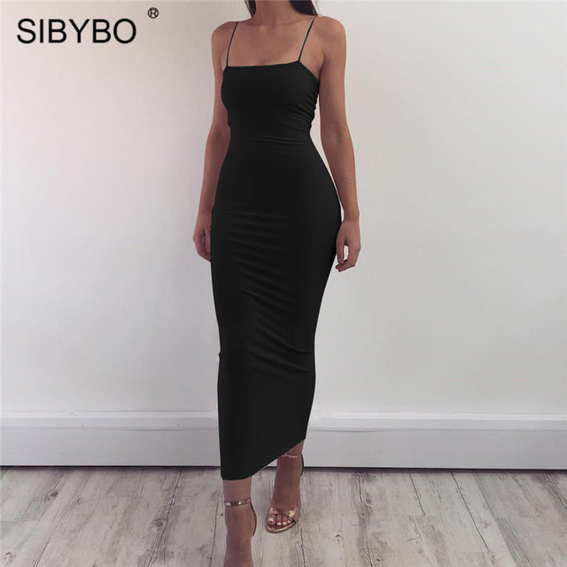 Strapless Summer Maxi Dress Black Bodycon Party Dress - Emete Store