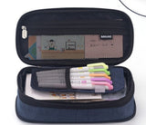 Large capacity canvas pencil case color matching retractable pencil case for primary and secondary school students