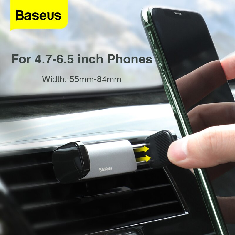 Baseus Car Phone Holder Air Vent Stand for Iphone XS 11 Samsung 4.7-6.5 Inch Mobilephone Auto Support Mount Car Phone Bracket