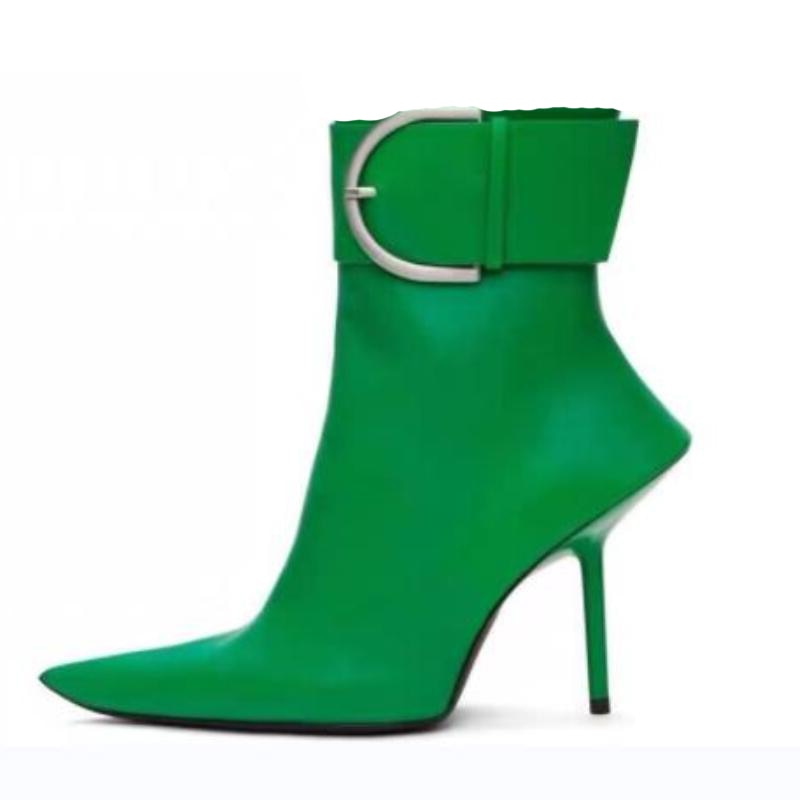 Green & Black High Heel Ankle Boots eprolo