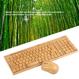 2.4G Wireless Bamboo PC Keyboard and Mouse Combo Combos Computer Keyboard Mice Office Handcrafted Natural Wooden Plug and Play - Emete store