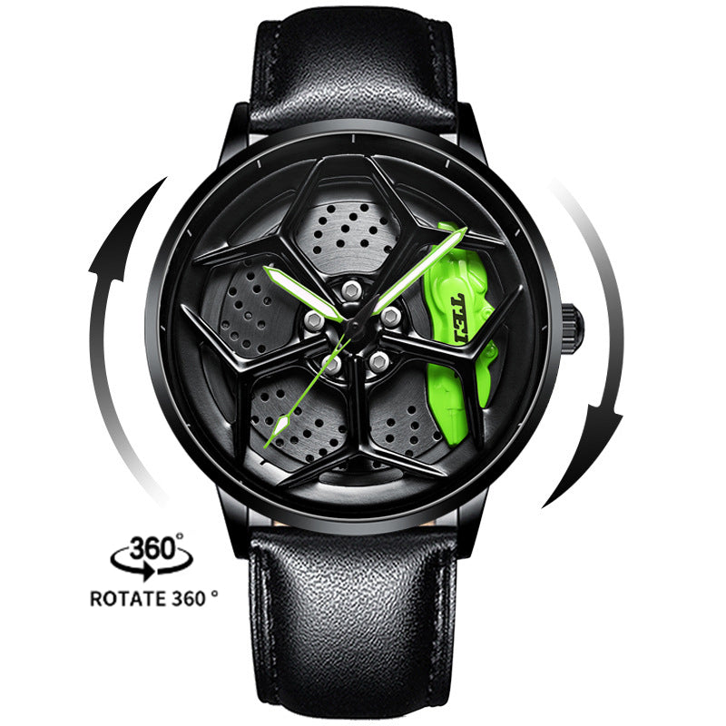 New Top Brand Luxury Mens Watches Stainless Steel Car Wheel Hub Quartz Watch For Men Military Sport Watch Relogio Masculino - Emete store
