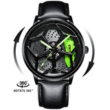 New Top Brand Luxury Mens Watches Stainless Steel Car Wheel Hub Quartz Watch For Men Military Sport Watch Relogio Masculino - Emete store
