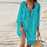 Cotton Tunics for Beach Women Swimsuit Cover Up Woman Swimwear Beach Cover up Beachwear