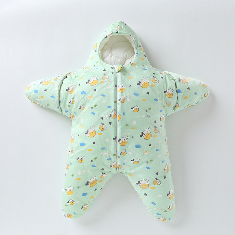 Baby Sleeping Bag Starfish Lamb Split Sleeping Bag With Cotton Thickened Warm Baby Sleeping Bag Anti Kick Quilt