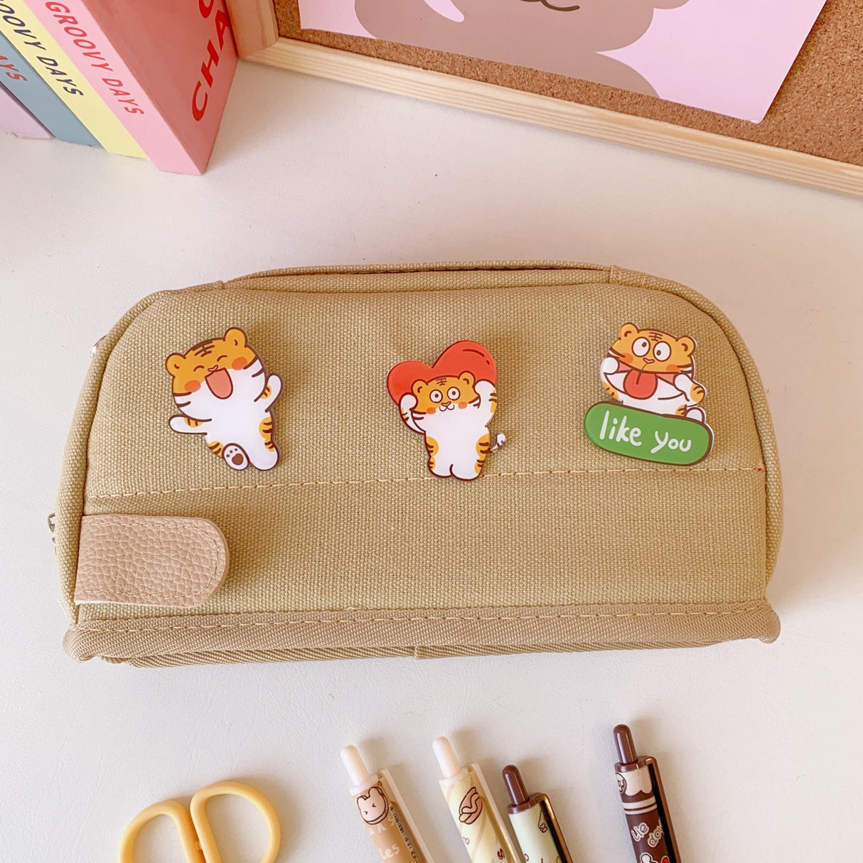 Japanese Pencil Case Large-Capacity Junior High School Girl Ins Wind Multi-Functional Primary School Students Cute High-Value Stationery Pencil Case