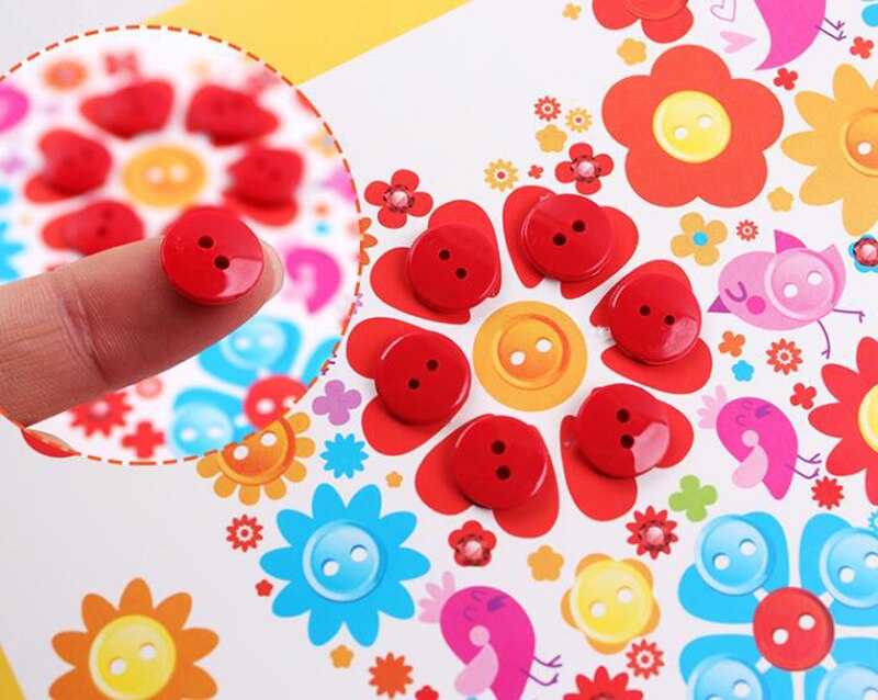 8Pcs Kids DIY Button Stickers Drawing Toys