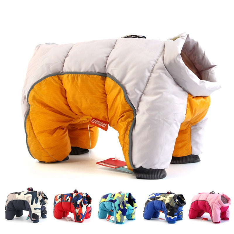 Pet Dog Clothes Winter Clothes Thickened Warm Down Jacket Teddy Dog Quadruped Winter Coat