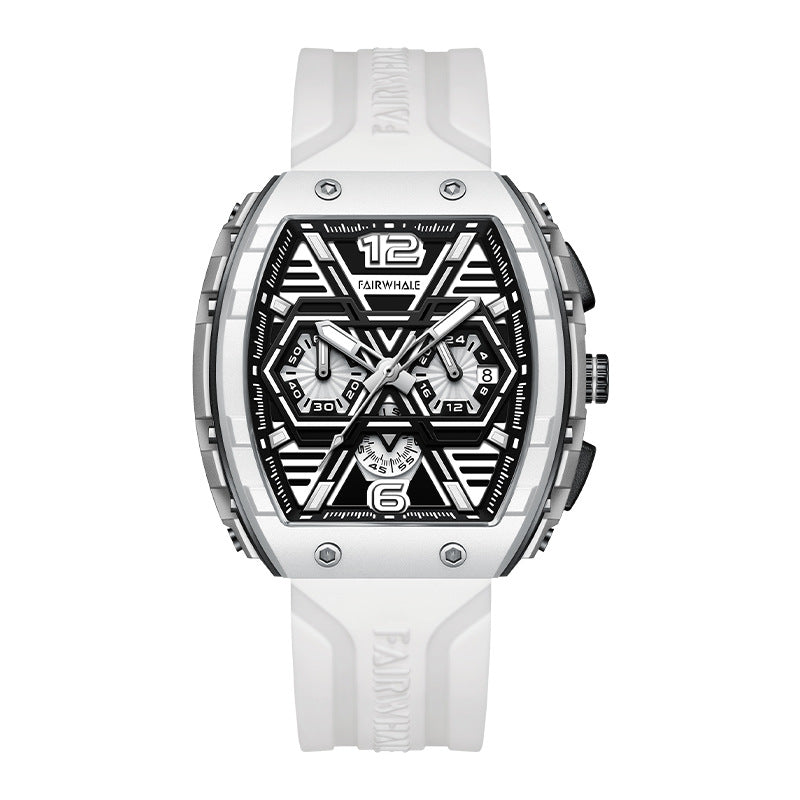 Men's multi-functional cool three eye shaking sonic explosive casual quartz wristwatch - Emete store