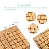 2.4G Wireless Bamboo PC Keyboard and Mouse Combo Combos Computer Keyboard Mice Office Handcrafted Natural Wooden Plug and Play - Emete store