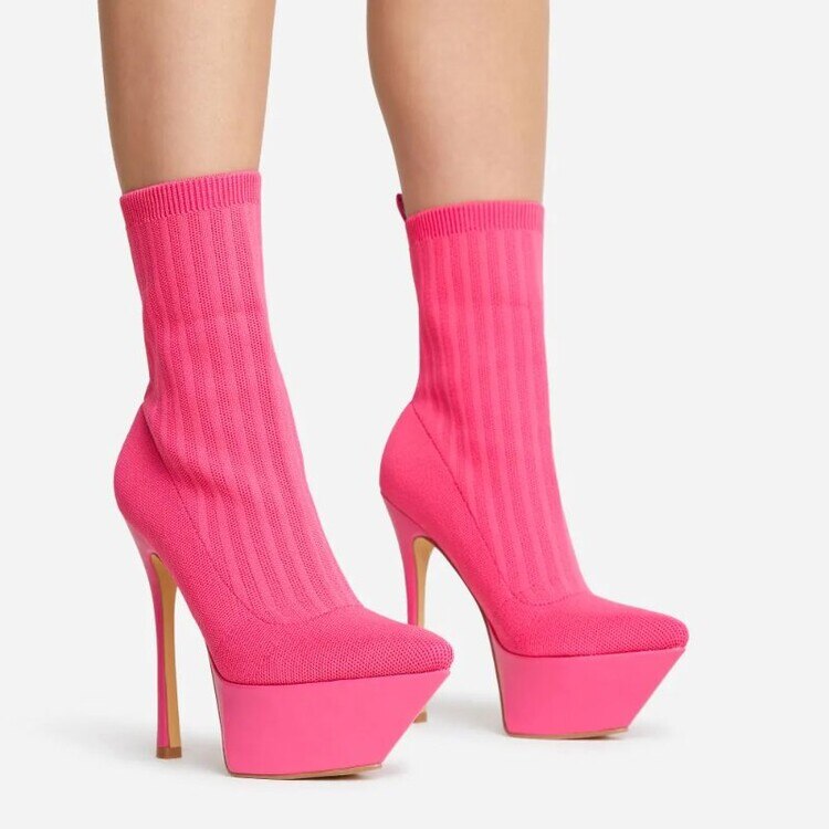 Stiletto Sock Ankle Boots for Nightclubs eprolo