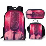 New 3PC-SET Skibidi Toilet Man Backpack Custom Game Peripheral Schoolbags For Primary Secondary School Teenage