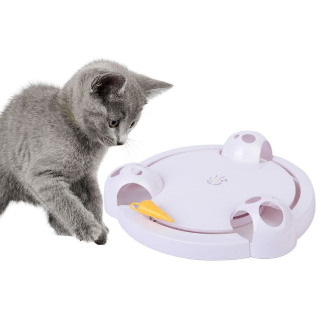 Funny Cat Interactive Pet Cat Toys Automatic Rotating Cat Play Teaser Plate Mice Catch Toy Electric Playing Exercise Toys - Emete store